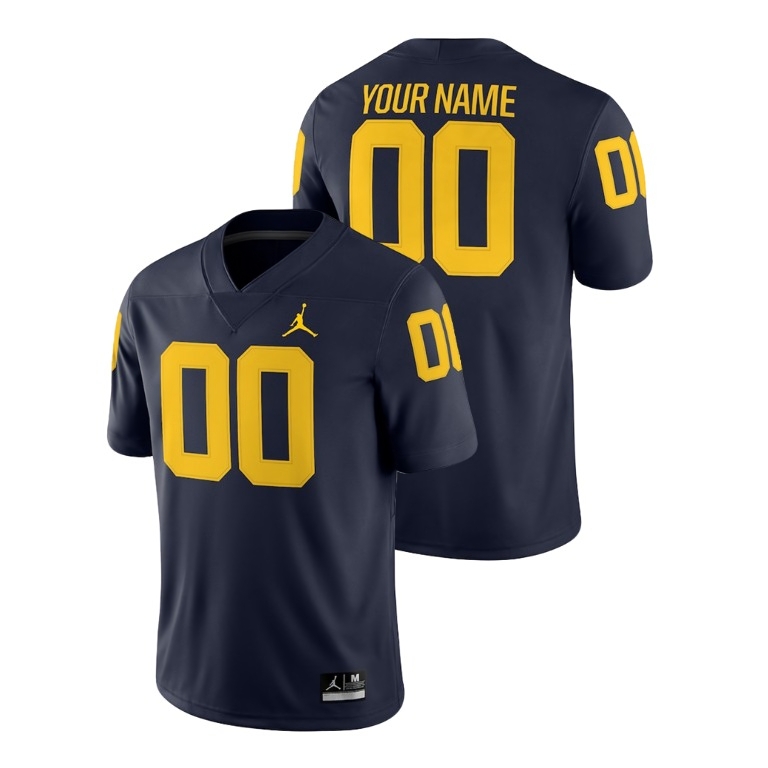 Michigan Wolverines Men's NCAA Custom #00 Navy Jordan Brand 2018 Game College Football Jersey IUL1449KU